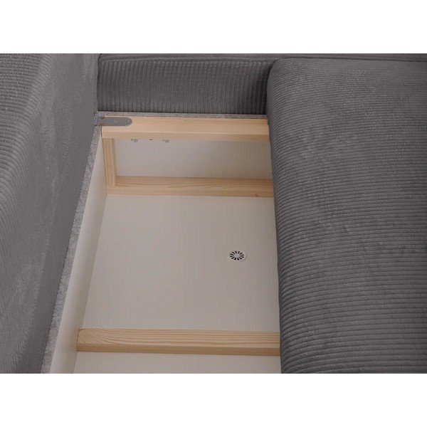 Divano angolare grigio scuro allungabile/con contenitore (con penisola a destra/con chaise lounge) con rivestimento in velluto a coste Campi – Bobochic Paris-image-4