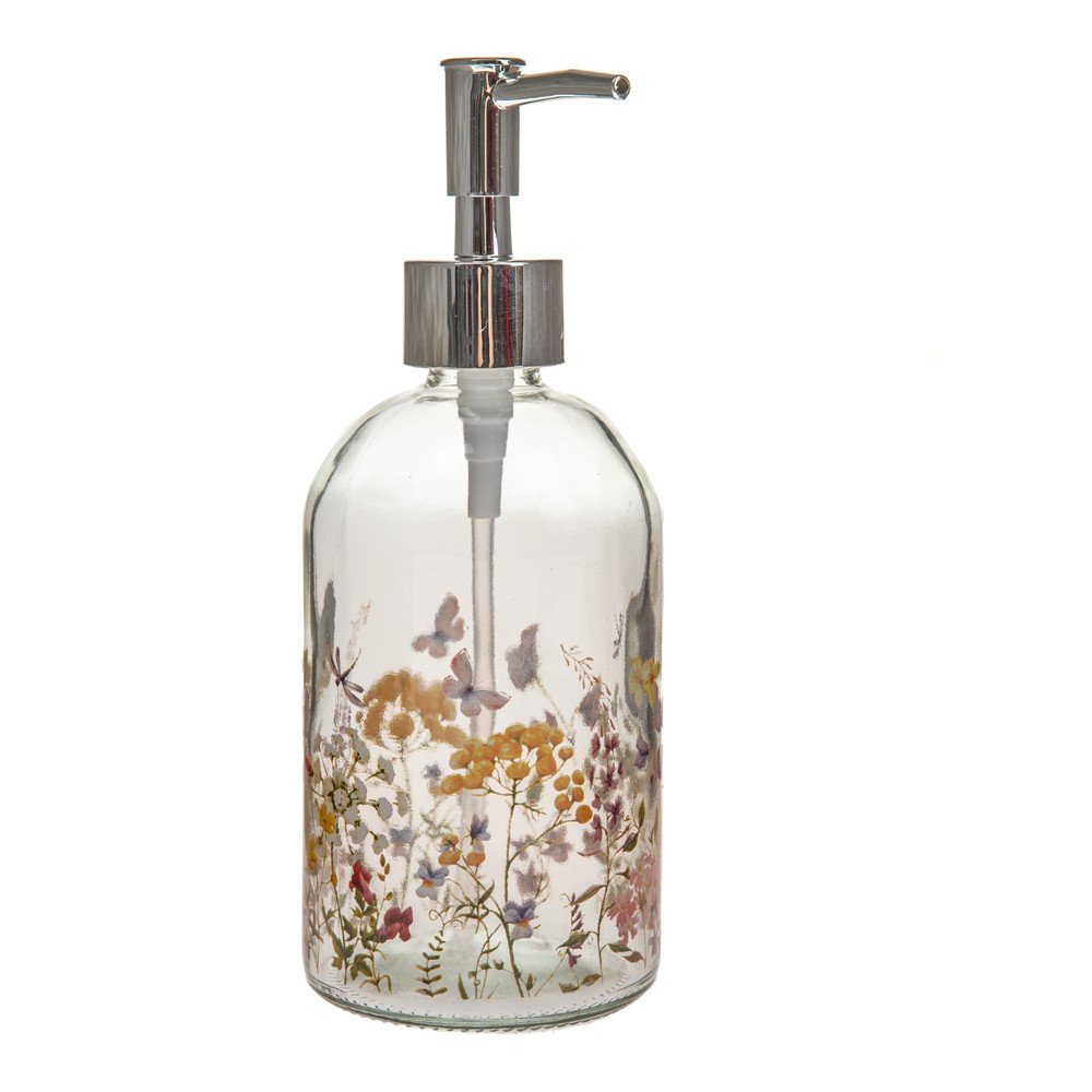 Dispenser per sapone in vetro 390 ml Flowers – Dakls | Dosatori e dispenser