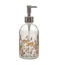 Dispenser per sapone in vetro 390 ml Flowers – Dakls