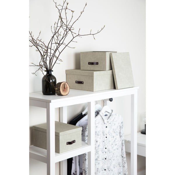 Set di 3 scatole portaoggetti beige Inge - Bigso Box of Sweden-image-2