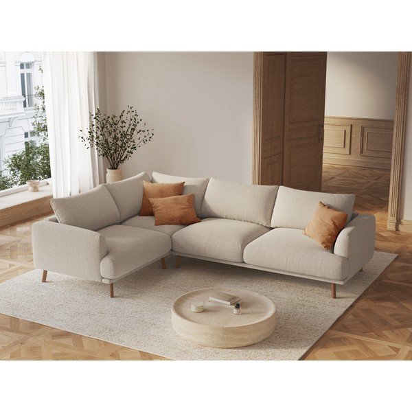 Divano angolare beige (con penisola a sinistra/con chaise lounge) Naomi – Micadoni -image-1