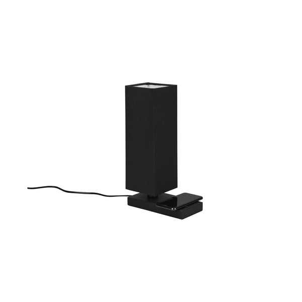 Lampada da tavolo nera opaca con caricatore wireless (altezza 35 cm) Haley - Trio