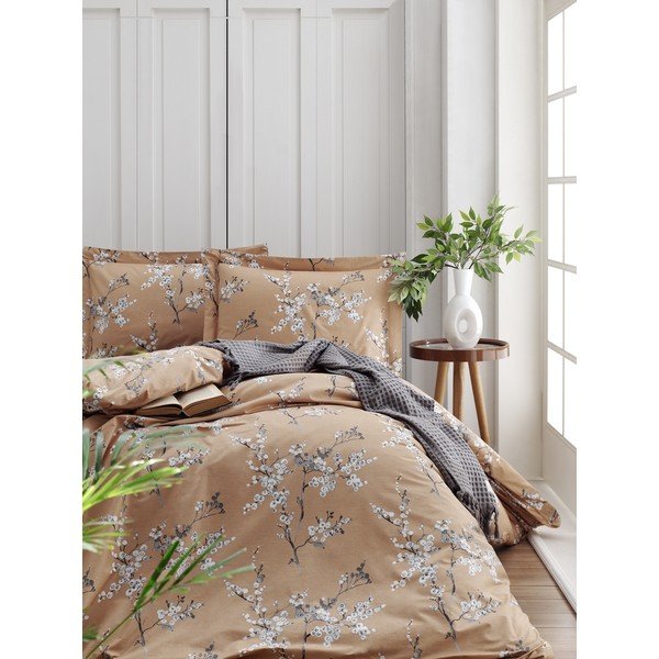 Lenzuola in cotone arancione per letto matrimoniale 200x200 cm Chicory - Mijolnir-image-1