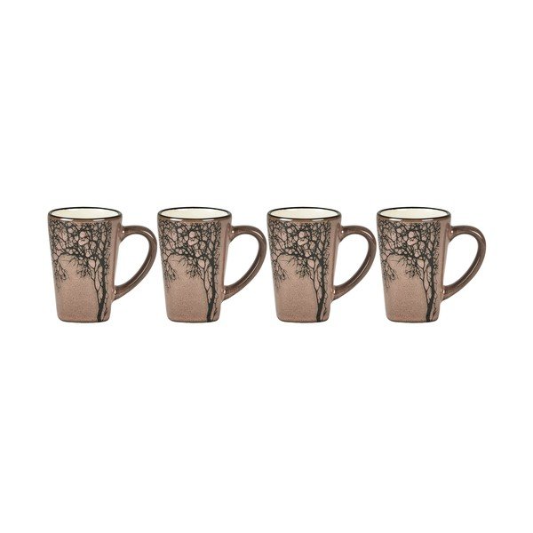 Tazze da espresso in gres rosa chiaro in set da 4 100 ml Hela - Villa Collection