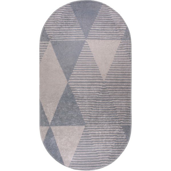 Tappeto lavabile grigio 80x120 cm Oval - Vitaus
