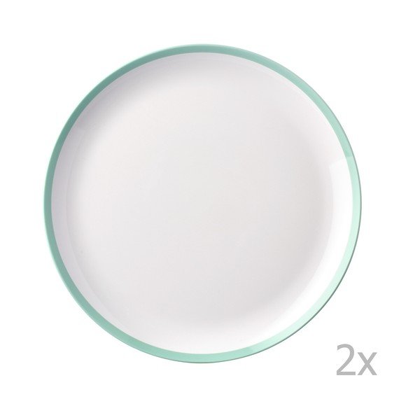 Sada 2 talířů se zeleným okrajem Rosti Mepal Flow, 26 cm
