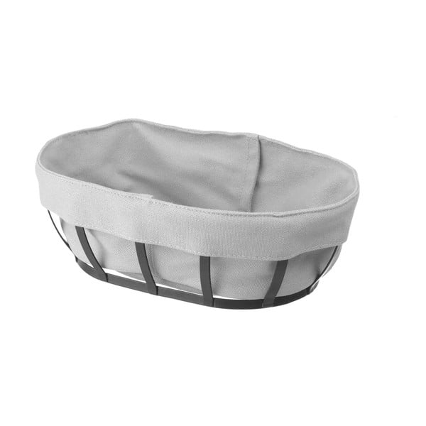 Cestino per il pane nero e grigio con fodera in tessuto , 16 x 25 cm - Hendi-image-2
