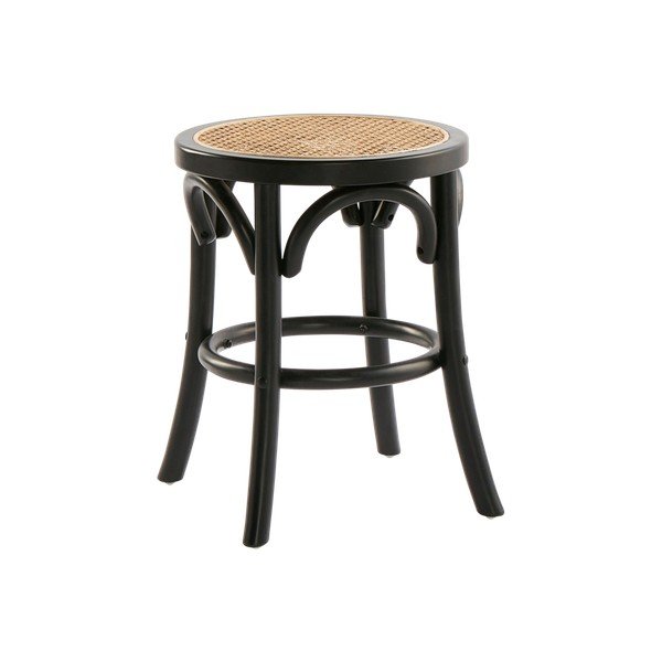 Sgabello nero in rattan Koster – Jotex