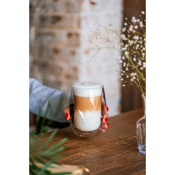 Set di 2 bicchieri da latte a doppia parete, 350 ml Geo - Vialli Design-image-3