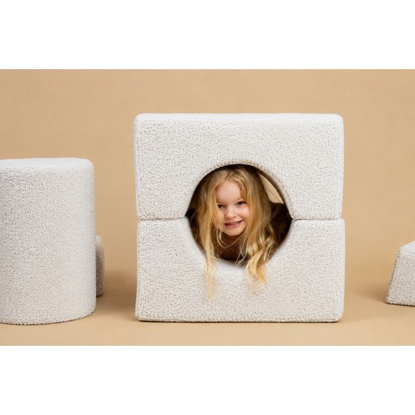 Gioco per psicomotricità bianco in bouclé 3 pz altezza totale 30 cm 83x45 cm – Meowbaby-image-1