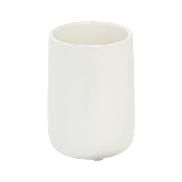 Bicchiere per spazzolino da denti in ceramica bianca Vanity Eco Vanity - iDesign-image-3