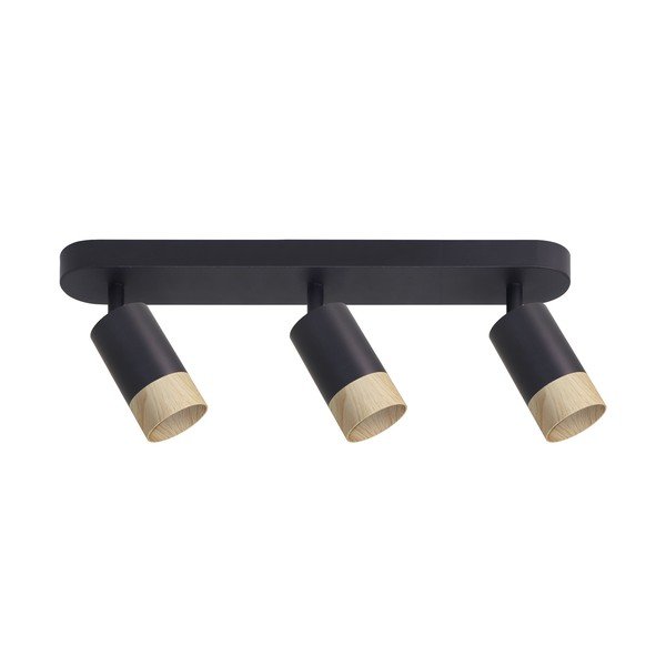 Lampada da soffitto con paralume in metallo di colore nero-naturale 48x5,5 cm Conti - Candellux Lighting-image-2
