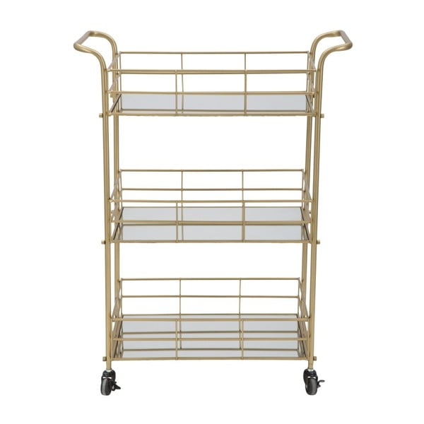 Carrello da portata a 3 piani con design Reo dorato Carrello - Mauro Ferretti-image-3