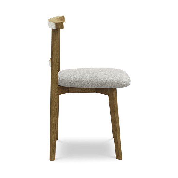 Sedia da pranzo grigio chiaro in legno massiccio Ohelo – Makamii-image-2