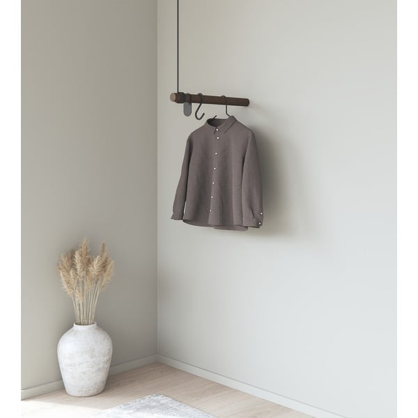 Attaccapanni da parete marrone in rovere massiccio 50 cm Swing – LIND DNA-image-1