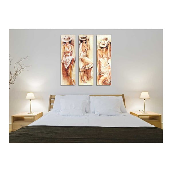 Quadro murale su tela 3 pezzi Romantic Mood - Wallity-image-1