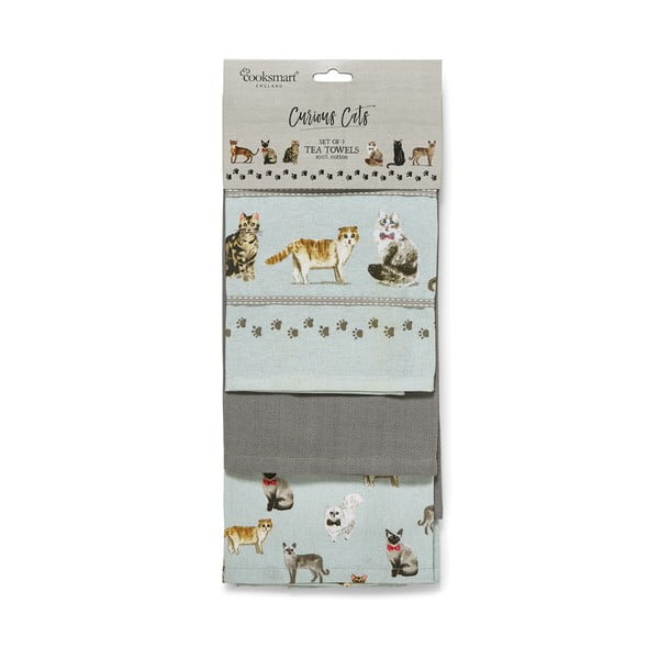 Set di strofinacci e guanto da forno Curious Cats - Cooksmart ®-image-3