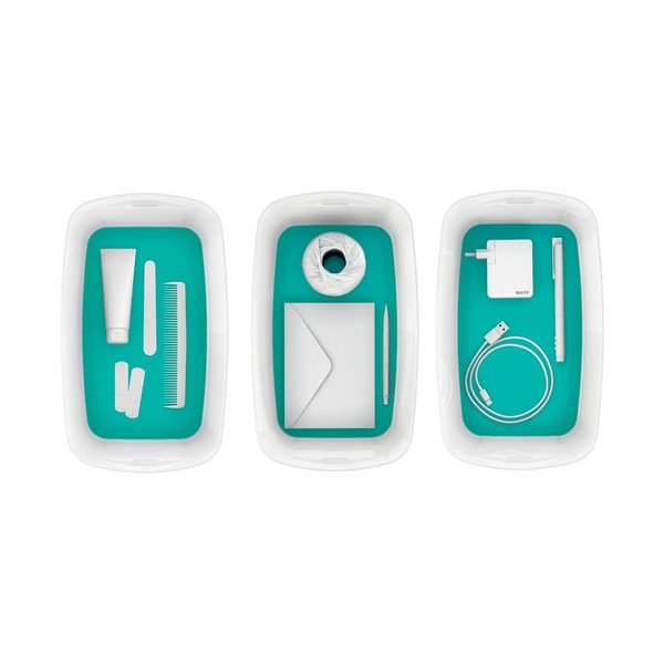 Contenitore bianco e turchese con coperchio Office, volume 5 l MyBox - Leitz-image-2