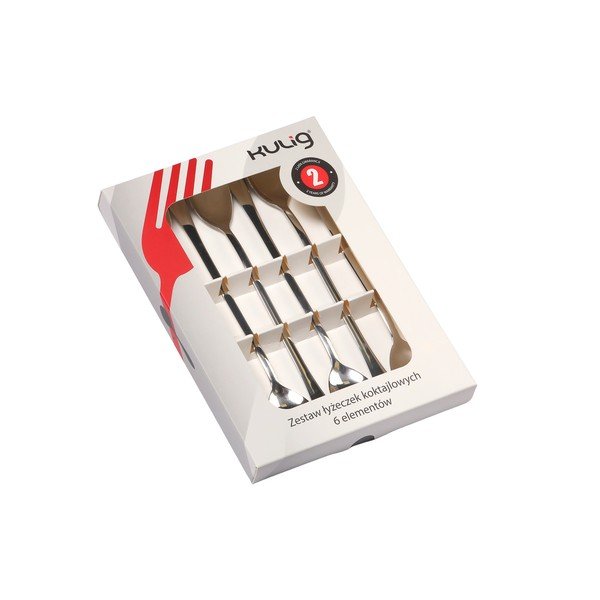 Set di cucchiai a manico lungo argentato in acciaio inox 6 pz per 6 persone London – Kulig-image-2