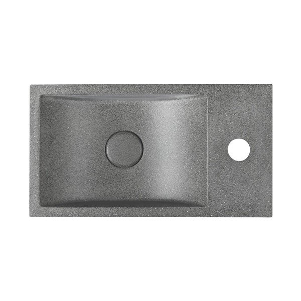 Lavabo in grigio scuro in calcestruzzo 40x22 cm Crest – Sapho-image-1