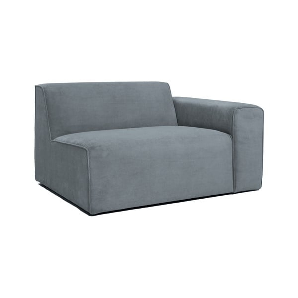 Divano componibile grigio (con penisola a destra) con rivestimento in velluto a coste Sting – Scandic-image-1