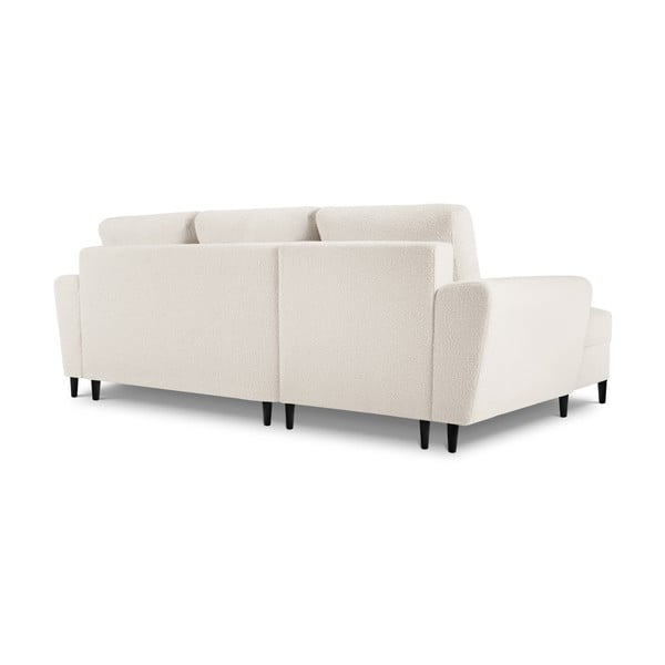 Divano angolare beige allungabile e con contenitore (con penisola a sinistra/con chaise lounge) con rivestimento in bouclé Kyoto – Cosmopolitan Design-image-4