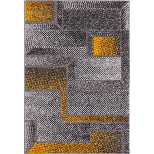 Tappeto giallo ocra e grigio 133x190 cm Meteo - FD