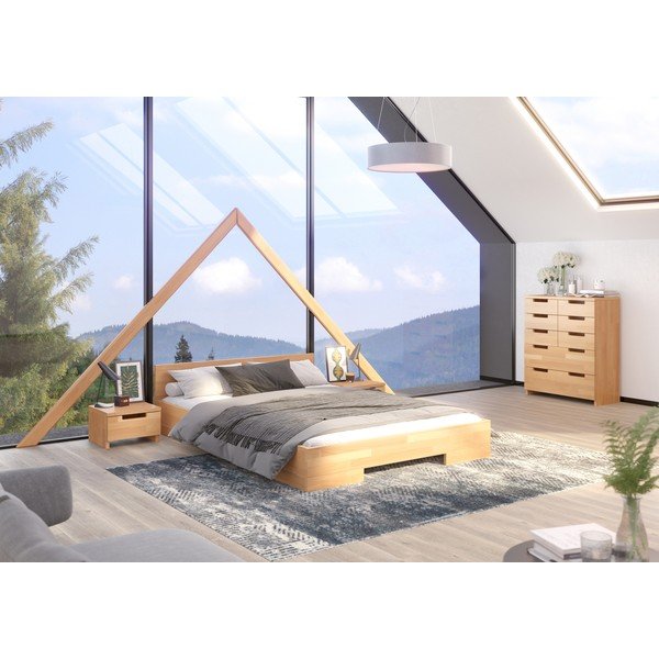 Letto matrimoniale in legno di faggio 200 x 200 cm Spectrum - Skandica-image-1
