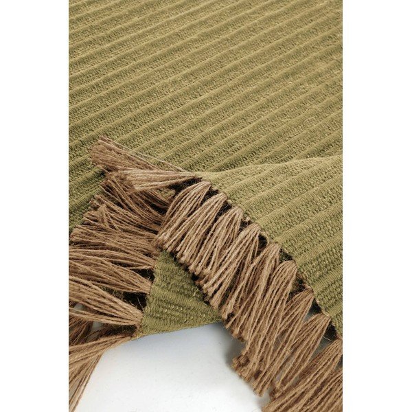 Passatoia verde in misto cotone tessuta a mano 80x150 cm Channa – Jotex-image-2