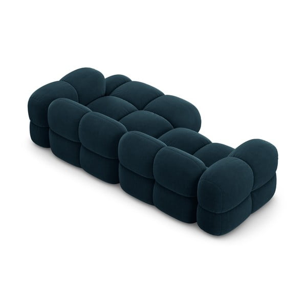 Divano angolare blu scuro (con penisola a destra/con chaise lounge) con rivestimento in velluto Loretto – Cosmopolitan Design-image-4