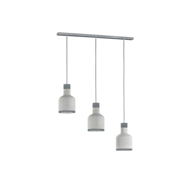 Apparecchio a sospensione grigio per 3 lampadine Rodney, altezza 1,5 m - Trio