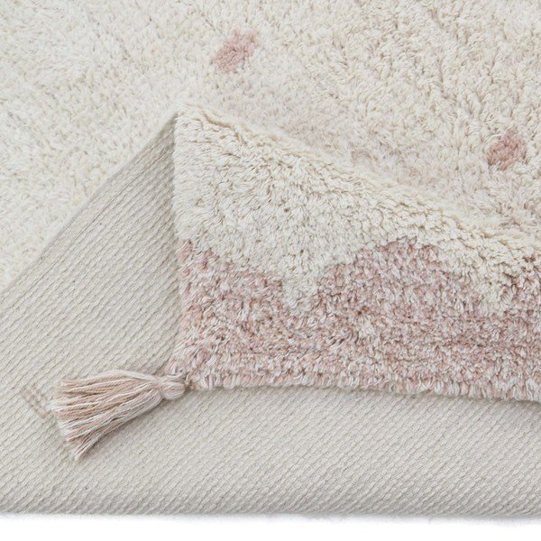 Tappeto in cotone rosa e crema fatto a mano, 100 x 150 cm Minna - Nattiot-image-2