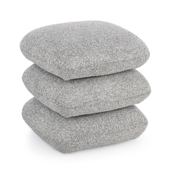 Poggiapiedi grigio con rivestimento in bouclé Antara – Bizzotto
