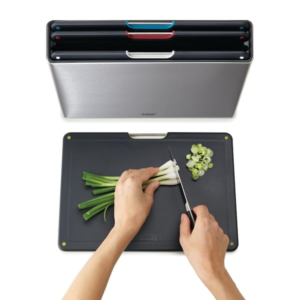 Set di 4 taglieri con supporto 7x35,5 cm Folio - Joseph Joseph-image-3