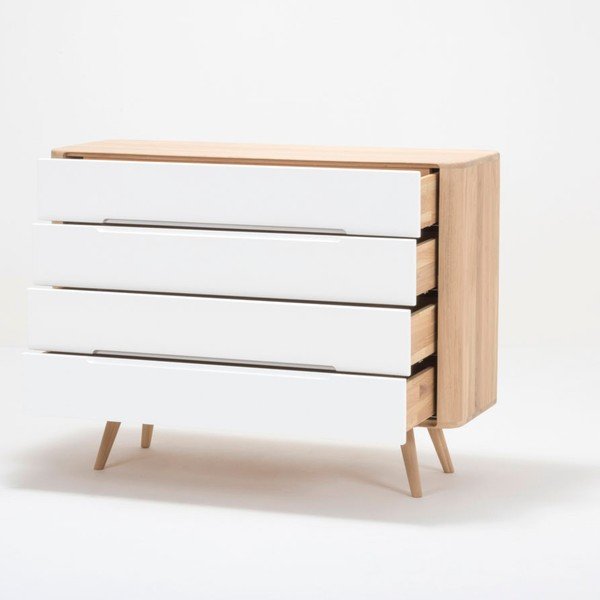 Cassettiera in rovere Due, 120 x 42 x 90 cm Ena - Gazzda-image-1