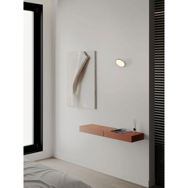Lampada da parete LED oro opaco in alluminio con intensità regolabile Vea – Nova Luce-image-1