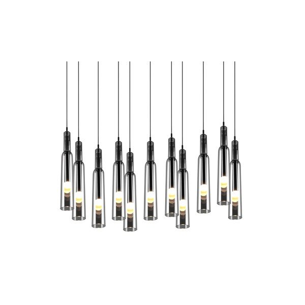 Apparecchio a sospensione a LED con paralume in vetro in argento Lucent - Trio Select-image-2