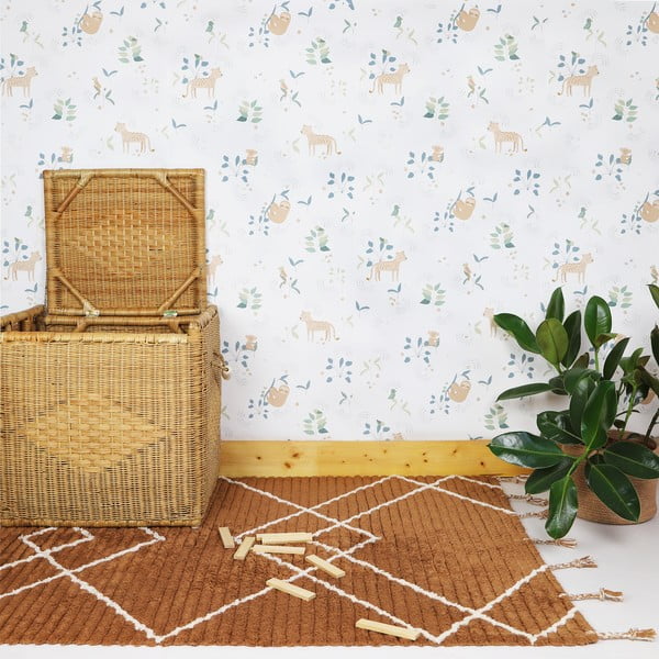 Tappeto in cotone marrone fatto a mano, 100 x 150 cm Lassa - Nattiot-image-1