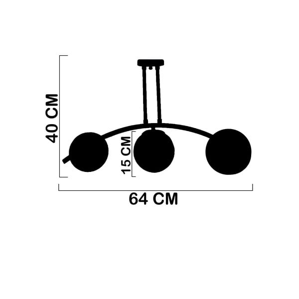 Lampada da soffitto giallo-nera con paralume in vetro ø 15 cm Yay - Squid Lighting-image-3