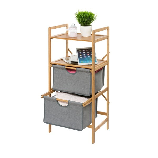Scaffale grigio/colore natuarale in bambù da bagno 44x96 cm Bahari – Wenko-image-3