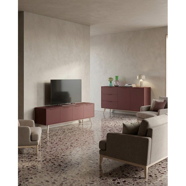 Credenza color terracotta opaca 140x81x40 cm Campus – Marckeric-image-4