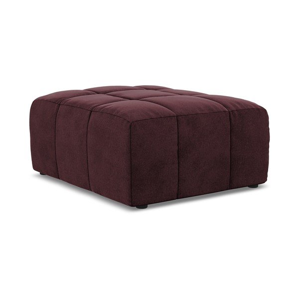 Poggiapiedi burgundy con rivestimento in velluto Aloha – Makamii-image-3