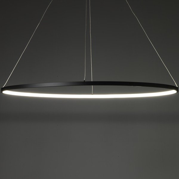 Apparecchio a sospensione nero, altezza 92 cm Oval Ring - Tomasucci-image-1