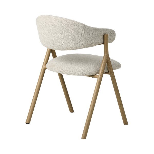 Sedia da pranzo color crema/di colore naturale imbottito con braccioli Frances – Unique Furniture-image-1