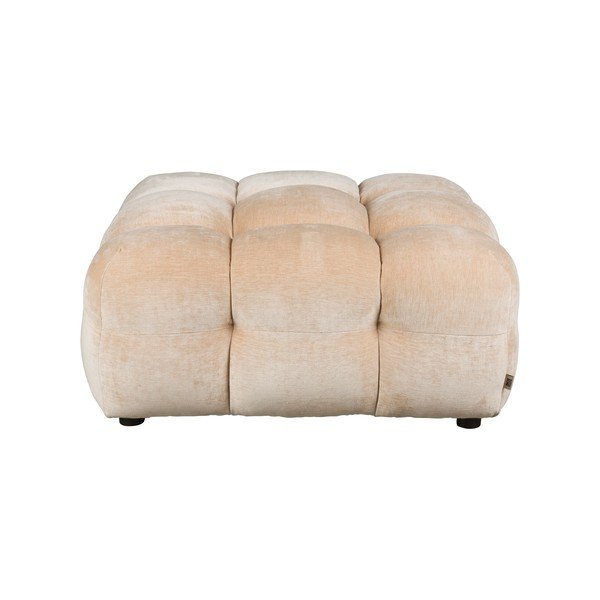 Poggiapiedi componibile beige con rivestimento in velluto Hackman – Dutchbone