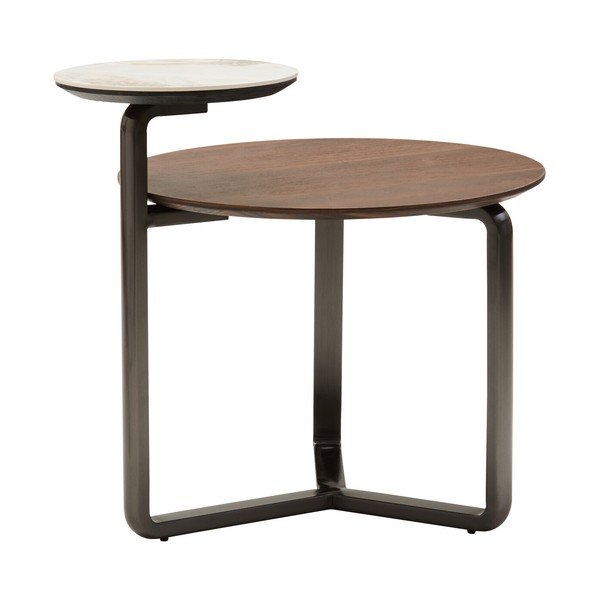 Tavolino da salotto rotondo marrone in eucalipto massiccio 55x67 cm Imperia – Premier Housewares