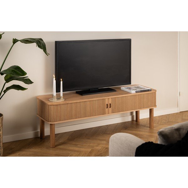 Tavolo TV in rovere naturale 140x45 cm Langley - Actona-image-1
