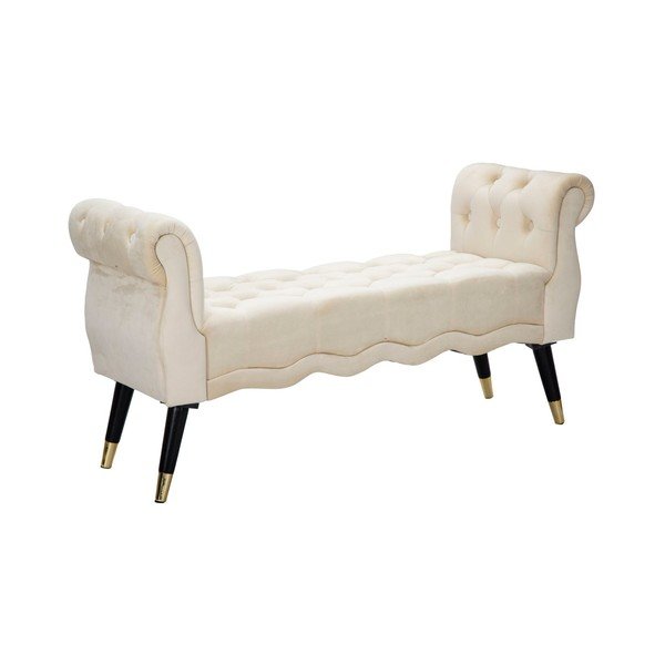 Panchina color crema con rivestimento in velluto Paris – Mauro Ferretti-image-2