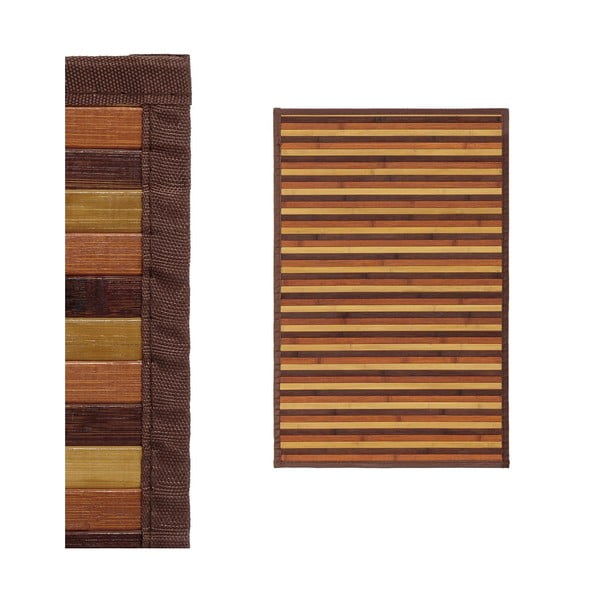 Tappeto in bambù marrone-senape 60x90 cm - Casa Selección-image-1