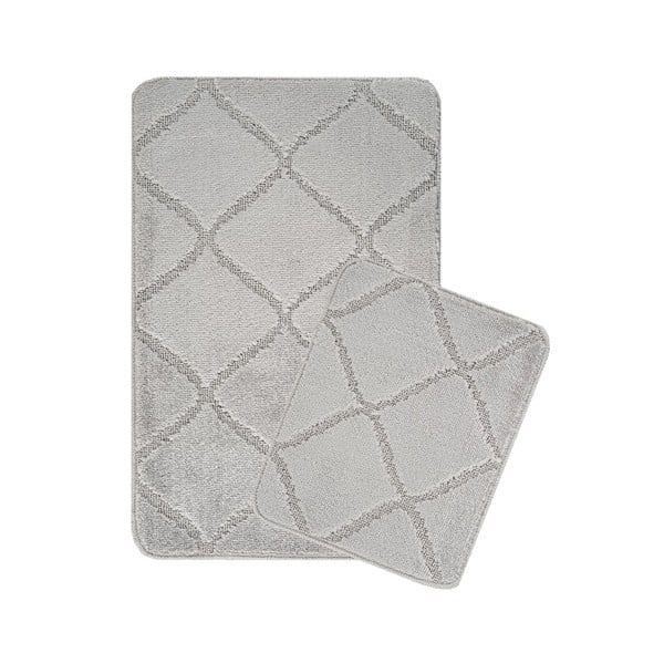 Set di tappetini per il bagno grigio chiaro 2 pz 50x80 cm Cizgili – Foutastic